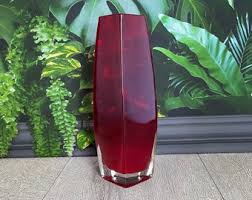 Mdina Mid Century Teal Glass Vase - Textured Coloured Glass Vase From Malta - Etsy