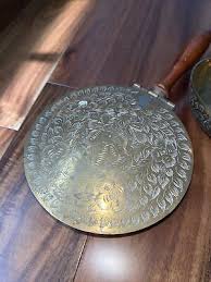 Vintage Solid Brass Silent Butler Pan Hinged Lid Crumb ...