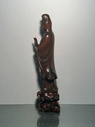 Vintage Wooden Carving Figure Guanyin Statue Wood Sculpture ...