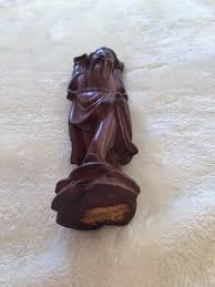 Vintage Teak Wood Asian Man Carving, Collecting Wood ...