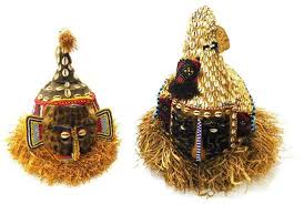 Lot - TRIBAL: Two African Masks (Mukenga), Kuba Tribe, Western Kasai region, 20th C., pyramidal tops with a long projection, representing...