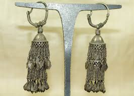 Antique Silver Tassel Earrings from Afghanistan ...