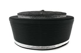 Black and Silver Classic Imams Hat, Taqiyyah Islamic Prayer ...