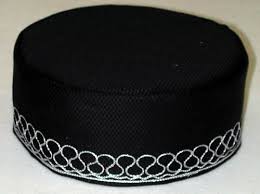 Black and Silver Embroidery Kufi or Hat