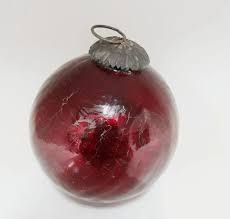 Vintage Style Red Glass Crack Design Kugel Christmas ...