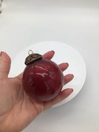 Vintage German Kugel Christmas Ornament Crackle Red - Etsy