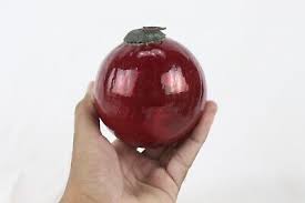 Antique Red Crackle Glass Handblown Christmas Tree Ball ...