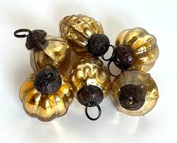 Creative Co-Op 6 Gold Vintage Look Mercury Glass Ornaments 1 ...