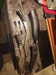 Early Nepalese 20c Gurkha Kukri military knife silver inlaid ...