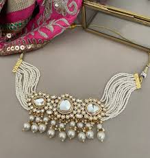 Kundan Choker Jewelry Set/uncut Polki Set/gold Kundan Studs ...