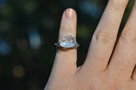 Engagement Ring Raw Sapphire and Diamond , Rough Diamond ...