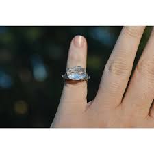 Raw Sapphire and Diamond Engagement Ring, Rough Diamond Ring,