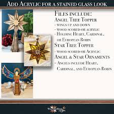 Angel and Star Tree Topper Bundle with Ornaments - Laser ...