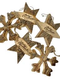 Wood Snowflake and Star Ornaments - Set of 5 – Brite Ideas ...