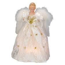 Kurt Adler 12" Ivory and Gold Floral Angel Christmas Tree Topper | Michaels