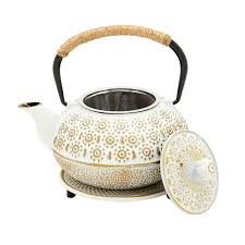 Japanese Cast Iron Teapot Set, 3-Piece - Tetsubin, Stainless ...