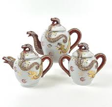 Vintage Japanese Dragon Moriage Tea Set With Lithophane ...