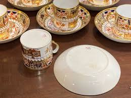 Late 18th C. Spode Porcelain Imari Pattern Cans & Saucers ...