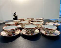 Kutani Vintage 1950s Hand Painted Geisha Eggshell Bone China ...