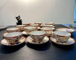 Kutani Vintage 1950s Hand Painted Geisha Eggshell Bone China ...