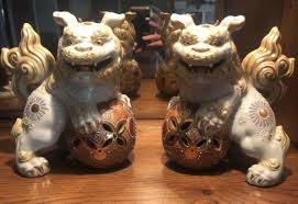 Japanese Antique Kutani Hand-painted Foo Dog Pair | eBay