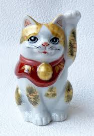 Maneki Neko Kutani Yaki Porcelain Japanese Lucky Cat Kinsai ...