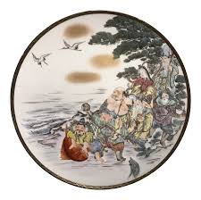 Antique Kutani the Seven Gods of Fortune Hand-Painted ...