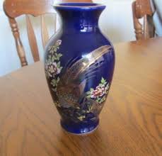 Cobalt Blue Miniature Japanese Gold Painted VASE with ...