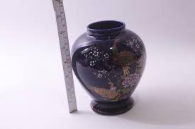 Vintage, Japanese, Satsuma Vase, Ginger Jar, Floral, Peacock ...