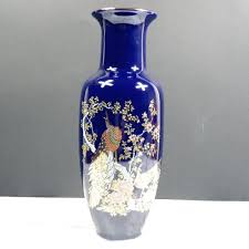 Japanese Cobalt Blue Porcelain Vase Vintage – Hometime ...