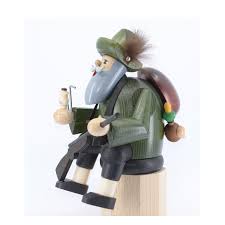 Smoking man edging stool forester - Erzgebirgskunst-Shop