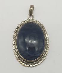 ARTISAN STERLING SILVER AND KYANITE HEALING STONE PENDANT | eBay