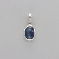 Oval Blue Kyanite Dangle Pendant: 925 Sterling Silver ...