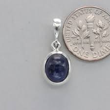 Oval Blue Kyanite Dangle Pendant - 925 Sterling Silver ...
