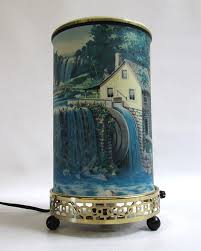 Lot - DECORATIVE TABLE LAMP, cylindrical vinyl shade having ...