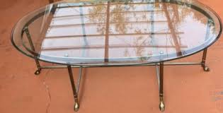 Italian Neo-Classical Regency Hoof Footed Oval Brass & Glass ...