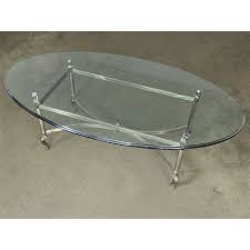 1960s La Barge Hollywood Regency Brass & Glass Coffee Table ...