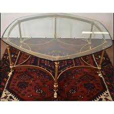 Vintage Labarge Brass and Glass Coffee Table | Chairish