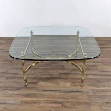 Vintage Ethan Allen Glass Coffee Table - AptDeco