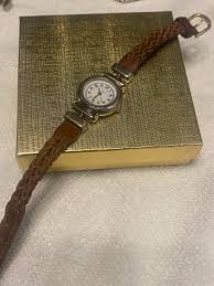 Vintage LA Express Ladies Watch Braided Brown Leather Band ...