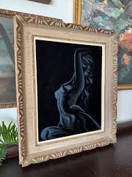 Vintage Nude "Study in Blue" Portrait Painting on Velvet Vintage Mid-20th Century Nude Portrait Vintage Lady Painting Vintage Marilyn Monroe - Etsy.de