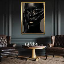 Afro Woman Wall Art,black and Gold Beauty Portrait Canvas, Ethnic Art, Gold Minimalist Decor, Black Woman Artwork, Ready to Hang Art - Etsy Israel