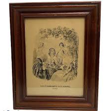 Antique Framed Victorian Prints Of Godey's Americanized ...