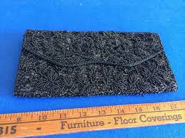 Vintage Black Beaded Purse Clutch - MARCUS BROS HONG KONG