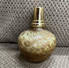 Decorative Glass Perfume Bottle Gold Swirl Design Collectible ...