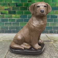 Outdoor Labrador Statue Concrete Dog Figurine Cement Pet ...