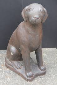 Lot - Patinated Plaster Dog Sculpture