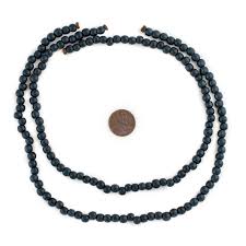 Navy Blue Round Natural Wood Beads (6mm) — The Bead Chest