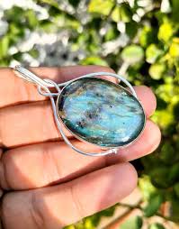 Excellence Silver Pendant Blue Labradorite Pendant Gemstone ...
