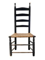Antique Queen Anne Period New England Black Painted Ladderback Side Chair - Etsy